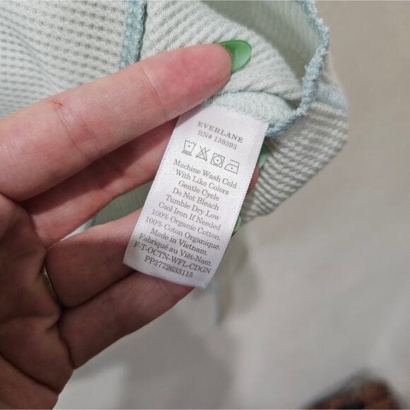 NWOT Everlane Organic Cotton Waffle Knit Cardigan - Picture 6 of 7